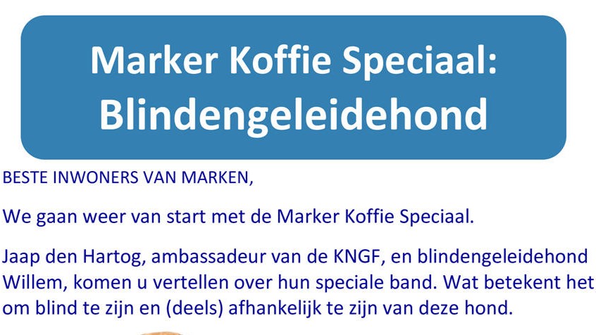 Maandag 22 september: Marker Koffie Speciaal